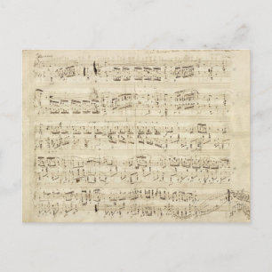 Carte Postale Old Music Notes - Partition Chopin