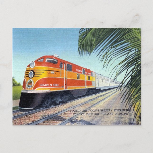 Carte Postale Old Postcard - Florida E Coast Railway Streamliner (Devant)