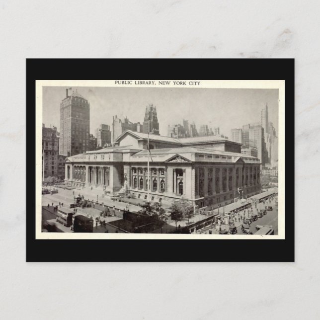 Carte Postale Old Postcard, Public Library, New York City (Devant)