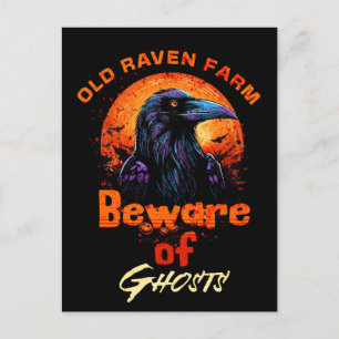 Carte Postale Old Raven Farm Crow Attention aux fantômes Éffraya