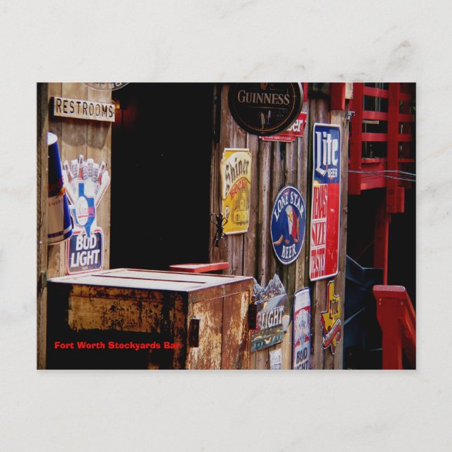 Carte Postale OldWest, Fort Worth Stockyards Bar (Devant)
