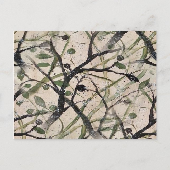 Carte Postale Olive Branch Abstrait Art Motif (Devant)