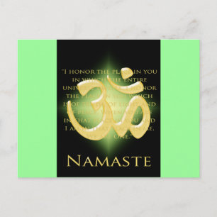 Carte Postale Om en noir et or - Namaste