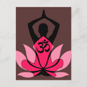 Carte Postale OM Namaste Spirituelle Lotus Fleur Yoga en Ombre