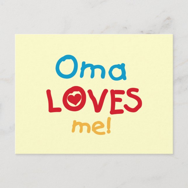 Carte Postale Oma aime mes t-shirts et cadeaux (Devant)