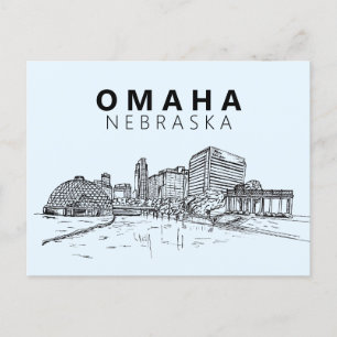 Carte Postale Omaha Nebraska Skyline Centre-ville moderne