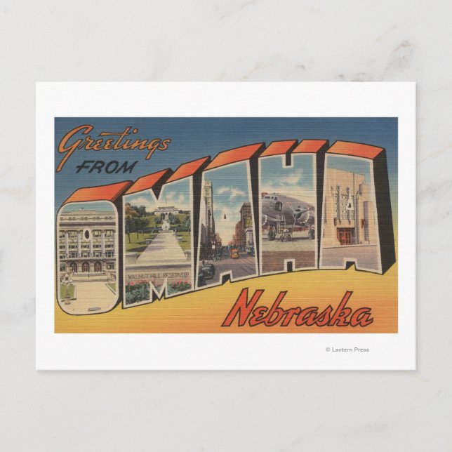Carte Postale Omaha, NebraskaScènes de grandes lettres Omaha, NE (Devant)