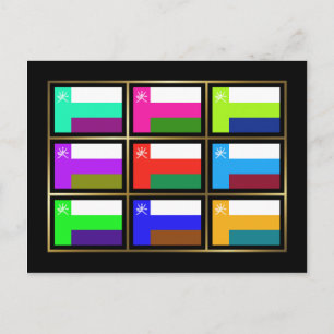Carte postale Oman Multihue Flags