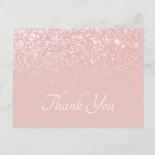 Carte Postale Ombre Pailleté Rose Foncé Merci