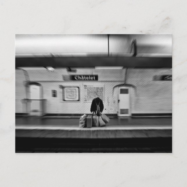 Carte Postale On fait du shopping bags in subway (Devant)