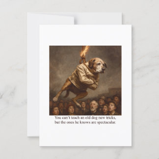Carte Postale On ne peut pas enseigner à un vieux chien de nouve