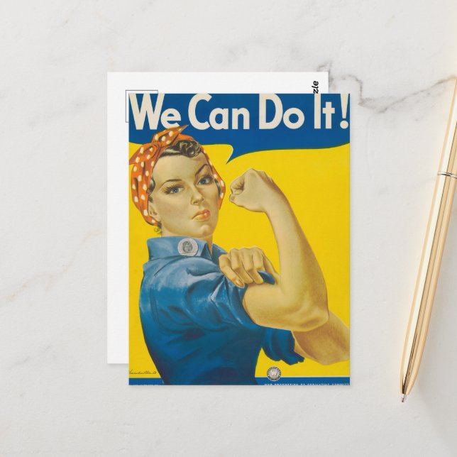 Carte Postale On peut le faire ! par J. Howard Miller (Devant/Arrière en situation)