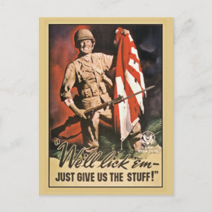 Carte Postale On va les lécher de la propagande américaine de la