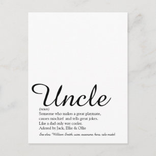 Carte Postale Oncle, Funk Définition Script Moderne Amusant