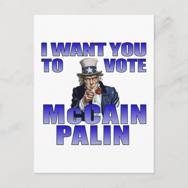 Carte Postale Oncle McCain Palin Sam (Devant)