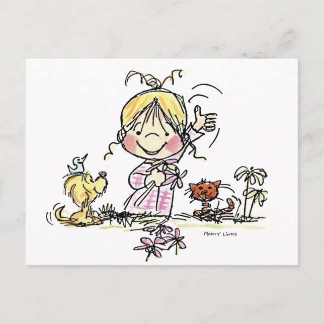 Carte Postale Ondulation de la fille FL-001 (Devant)