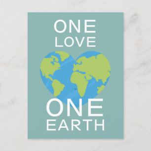 Carte Postale One Love One Earth, Jour des terres, Save Our Plan