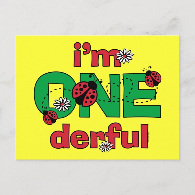Carte Postale ONEderful Ladybug 1er anniversaire (Devant)