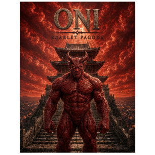 Carte Postale Oni Pagode Écarlate Cinéma Sombre