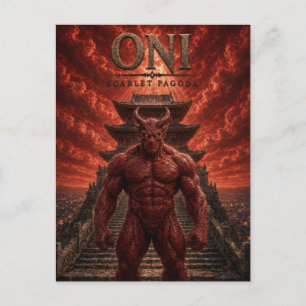 Carte Postale Oni Pagode Écarlate Cinéma Sombre