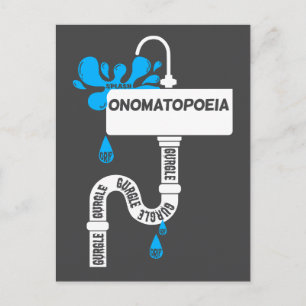 Carte Postale Onomatopoeia écriture ou poésie créative