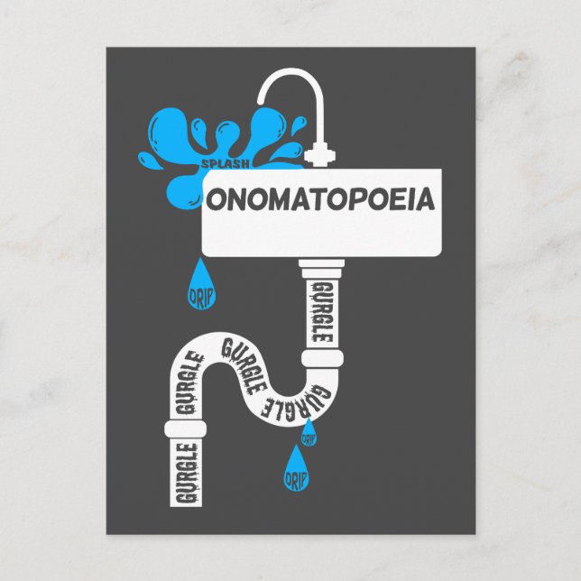 Carte Postale Onomatopoeia écriture ou poésie créative (Devant)