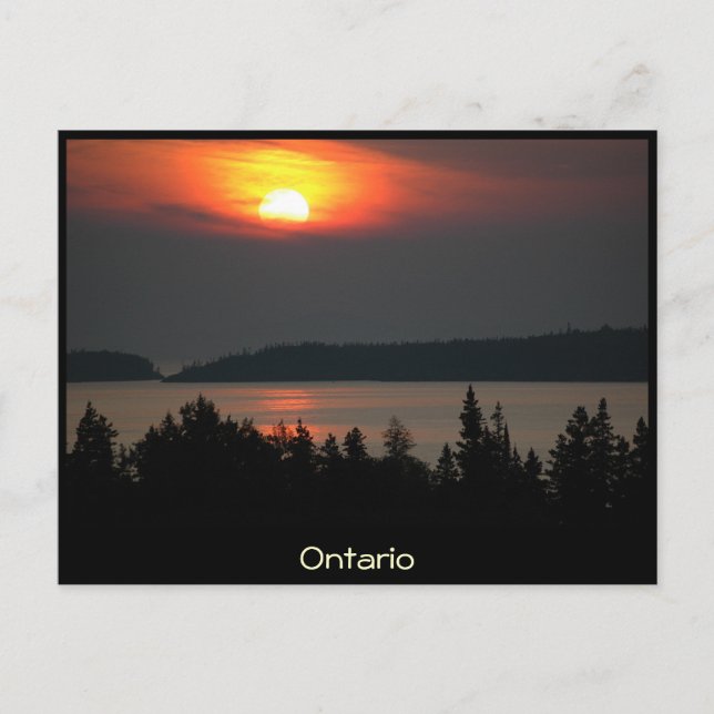 Carte Postale Ontario - Coucher de soleil du lac Supérieur - Car (Devant)