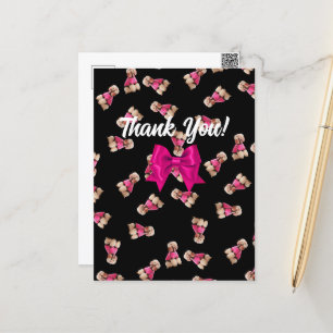 Carte Postale Oodles de canicules (rose sur noir) Merci