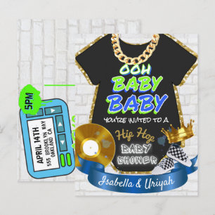 Carte Postale Ooh bébé bébé   Hip hop Blue & Green Retro