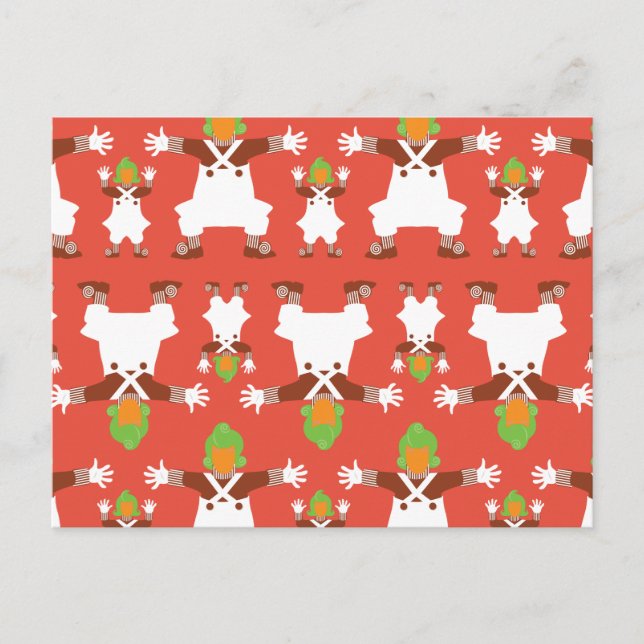 Carte Postale Oompa Loompa Motif dansant (Devant)