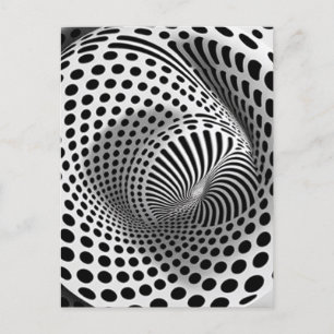 Carte Postale Op Art Noir Et Blanc