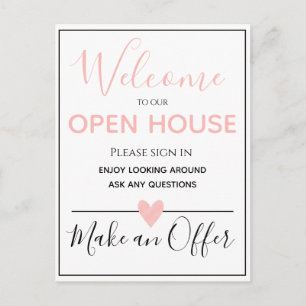 Carte Postale Open House Real Estate Sign, Immobilier