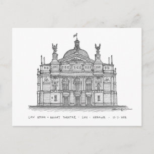 Carte Postale Opéra + Ballet Theatre, Lviv, Ukraine