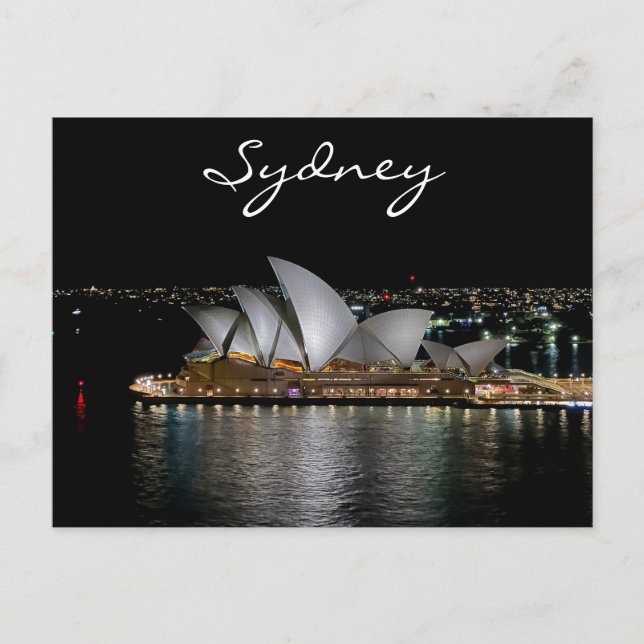 Carte Postale Opéra de Sydney par nuit, Australie, photo (Devant)