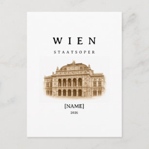 Carte Postale Opéra d'État de Vienne personnalisé   Nom & Année