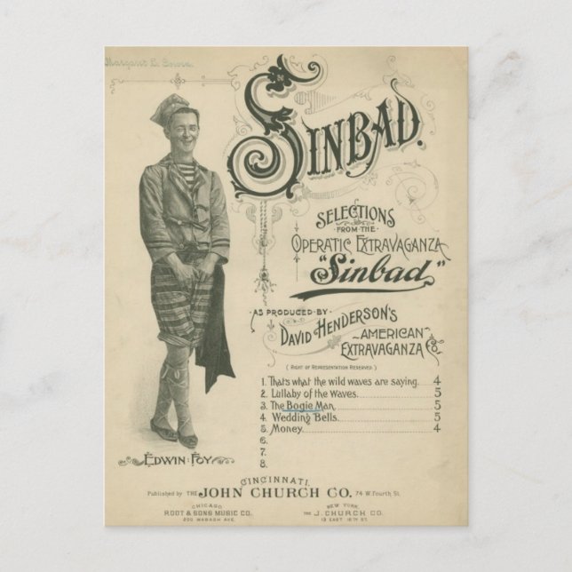 Carte Postale Opéra vintage Sinbad (Devant)