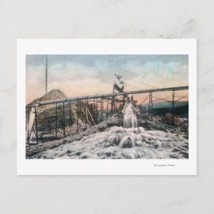 Carte Postale Opération de mine d'or de l'Alaska Boîte à neige