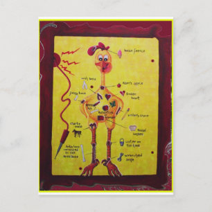 Carte Postale Opération Poulet en caoutchouc