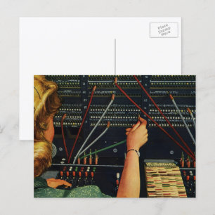 Carte Postale Opératrice de standard téléphonique, entreprise vi