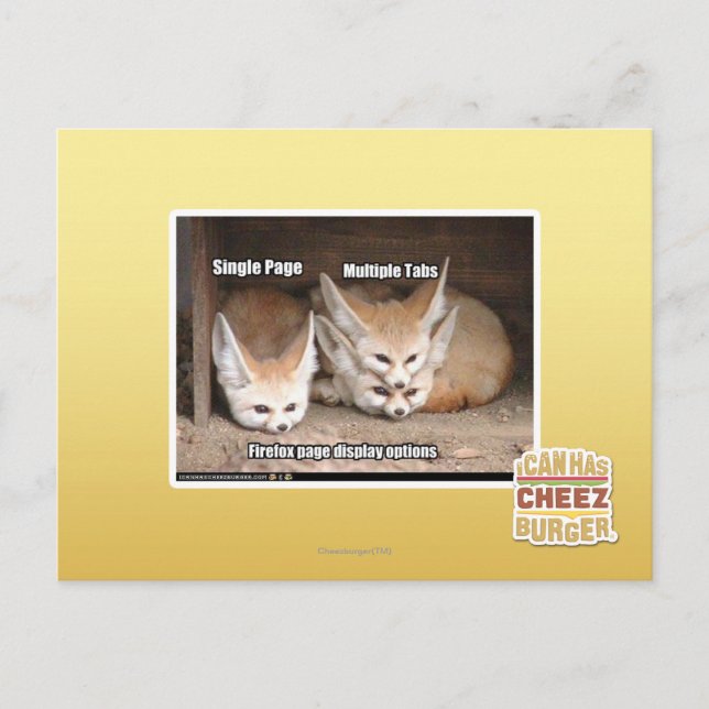 Carte Postale Options d'affichage de la page (Devant)