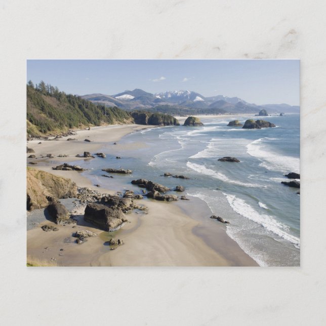 Carte Postale OR, côte de l'Oregon, parc d'État d'Ecola, Crescen (Devant)