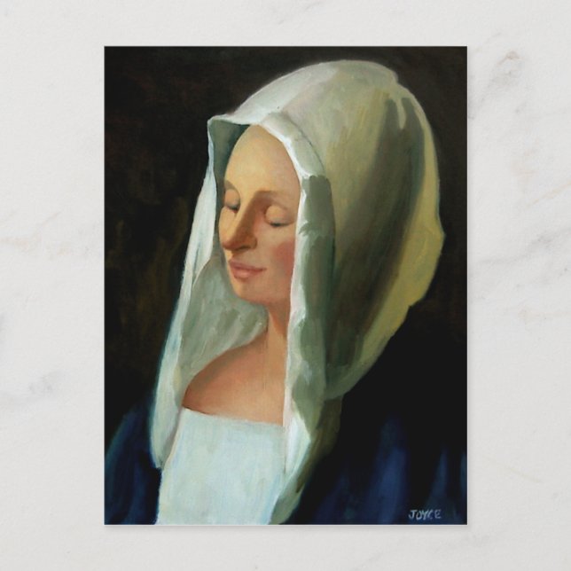 CARTE POSTALE OR DE PESAGE DE LA DAME DE VERMEER (Devant)