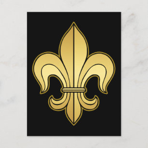 Carte Postale Or Fleur de lis
