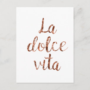 Carte Postale Or rose La Dolce Vita