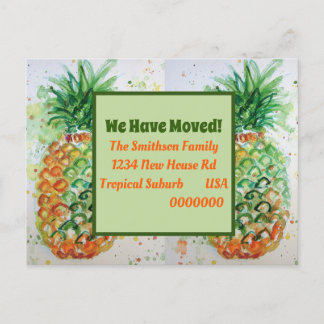 Carte Postale Orange Ananas Tropical Nouvelle Adresse Déplacemen