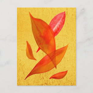 Carte Postale Orange Automne automne feuille saisonnière art