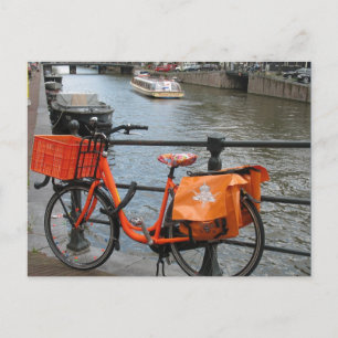 Carte postale Orange Bicyclette