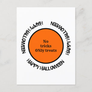 Carte Postale Orange Black Typographie Moderne Happy Halloween