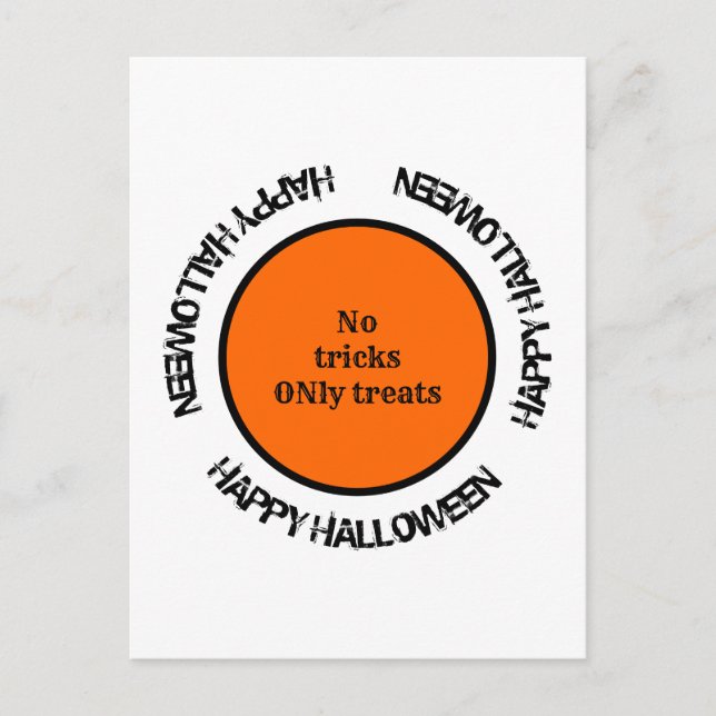 Carte Postale Orange Black Typographie Moderne Happy Halloween (Devant)