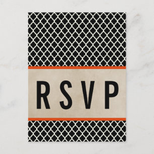 Carte postale Orange Chic Quatrefoil RSVP